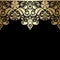 Golden seamless eastern lace pattern on black