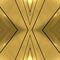 Golden seamless texture with mirror patterns. Dark yellow background with cracked gold. 3D image. Broken metal surface close-up