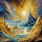 golden seascape of success, abundance, wealth, prospirity