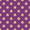 Golden seashell seamless pattern isolated on purple background
