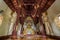 The Golden seated presiding Buddha in Phra That Chom Kitti temple, Chiang Saen, Thailand,