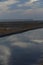 Golden seaweed, the nets in the tidal flat, the world\'s longest cross-sea bridge - hangzhou bay bridge