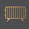 Golden secure metal barricade icon