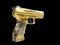Golden semi automatic modern handgun
