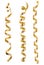 Golden serpentine streamers isolated. Festive decoration