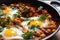 Golden Shakshuka with Chickpeas and Harissa Paste