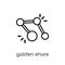 Golden share icon. Trendy modern flat linear vector Golden share