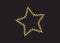 Golden shimmer shine star isolated black