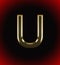 Golden and shining Alphabet(letter) U and name of individual (boy or Girl)