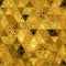 Golden shining polygonal patchwork surface texture