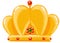 Golden shiny crown with jewel cartoon illustration hand drawing king quuen royal symbol