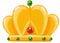 Golden shiny crown with jewel cartoon illustration hand drawing king quuen royal symbol