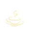 golden shiny cup. logo. Layout for brochure, menu, business card coffee. eps 10