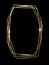 Golden shiny glowing polygonal frame isolated over black