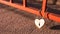 Golden shiny heart shape padlock