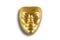 Golden shiny mask on white background
