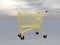 Golden shopping cart - 3D render