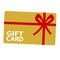 Golden Shopping Gift Card Icon With Red Ribbon