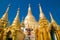 Golden Shwedagon temple is the main buddhist stupa in Yangon, My