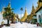 Golden Shwedagon temple the main buddhist stupa in Yangon, Myanmar