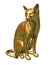 Golden Siamese Cat statue sitting