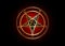 The Golden Sigil of Baphomet original Goat Pentagram on a bloody satanic symbol,  isolated or black and dark red background