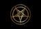 The Golden Sigil of Baphomet original Goat Pentagram on a bloody satanic symbol, vector isolated or black  background