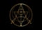 Golden Sigil of Protection. Magical Amulets. Can be used as tattoo, gold logos sign and prints. Wiccan occult symbol, sacred sign