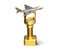 Golden silver airplane trophy isolated 3d illustration