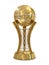 Golden - silver basketball award trophy with ball