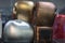Golden, Silver and Bronze Leather Boxing Gloves