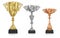 Golden,silver and bronze trophies