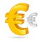 Golden And Silver Euro Currency Money Symbol