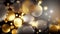 A golden and silver gradient with circular bokeh lights, adding a touch of luxury and glamour to your design, Generative AI,