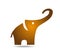 Golden simple happy elephant logo