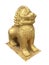 Golden Singha lion on white