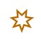 Golden six - pointed star astrological symbol