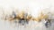 Golden Sky Abstract City Painting On Canvas - White And Gray Style