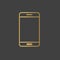 Golden smartphone icon