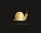 Golden snail shape  logo vector premium