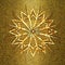 Golden snowflake on the aged gold