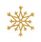 Golden snowflake isolated on white