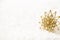 Golden Snowflake White Background, Abstract Gold Snow Flake