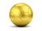 Golden soccerball on white closeup