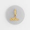 Golden space rocket launch icon. 3d rendering gray round key button, interface ui ux element