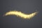 Golden spark of dust with stars. Sparkling magic wave, Christmas glittering light effect