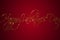 Golden sparkle glitter happy valentine day word shape on red gradient background, holiday festive valentine day love