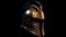 Golden Spartan Helmet On Black Background With Lines - 8k Speaker