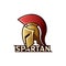 Golden spartan helmet logo