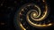 Golden Spiral Galaxy Illustration. A celestial golden spiral resembling a galaxy with cosmic highlights